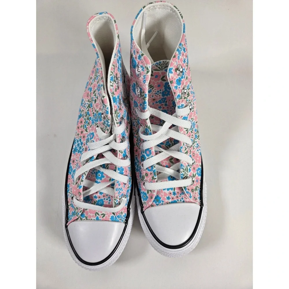 Converse Chuck Taylor All Star High Top Floral Pink Blue Sneakers A14980F Size 7